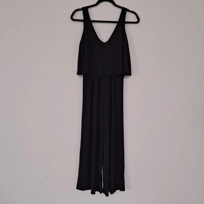 Tahari Womens Black Wide Cropped Leg Sleeveless Comfy Stretchy Jumpsuit Size XS - Image 1 of 4