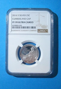 NGC PF70 UCAM 2016-S Silver Cumberland Gap Quarter/recién losa - Imagen 1 de 2