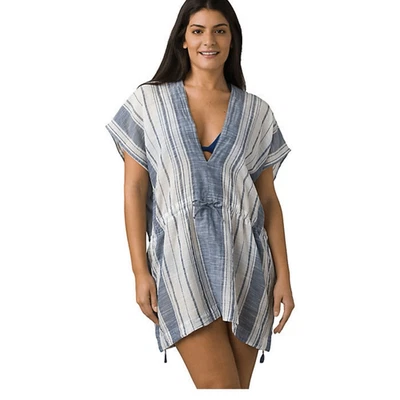 Túnica feminina prAna Marina Bay cobertura M listrada praia beira piscina - Imagem 1 de 4