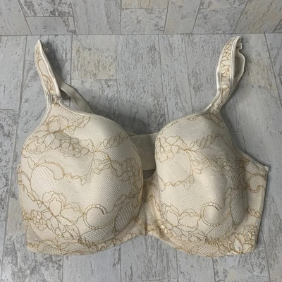 Sujetador Cacique Mujer Talla 40DD Blanco Beige Encaje Floral Correas Ajustables Con Aros Foto 1 de 4