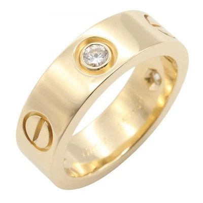 CARTIER Love 3PD Diamond Ring 18KYG Yellow Gold Used Women #49 Size 4.75 - Image 1 of 4