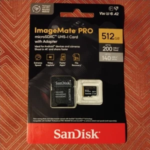Sandisk ImageMate PRO 512GB microSDXC UHS-1 Card With Adapter*BRAND NEW* - Photo 1 sur 1