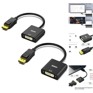 Konwerter DisplayPort na DVI, 2 sztuki, pozłacany port DP / wyświetlacz do DVI-D Ka... - Zdjęcie 1 z 2