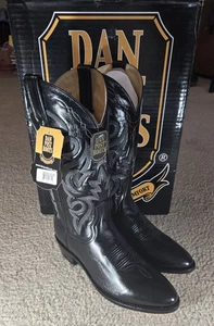 NUOVO CON SCATOLA DAN POST MILWAUKEE DP2110R UOMO taglia 9,5 NERO MIGNON PELLE WESTERN COWBOY - Foto 1 di 8