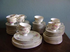 THEODORE HAVILAND PASADENA PORCELANA VAJILLA PORCELANA 74 PIEZAS FLORAL NUPCIAL VINTAGE - Imagen 1 de 5