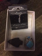 feather necklace jewelry set with arrow head