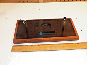 Vintage Holzsockel 2 drehbarer Stifthalter mit Tinte Well Slot - Bild 1 von 5