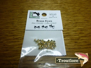 HARELINE BRASS EYES EXTRA SMALL GOLD DUMBBELL NEW STREAMER FLY TYING MATERIAL - Picture 1 of 4