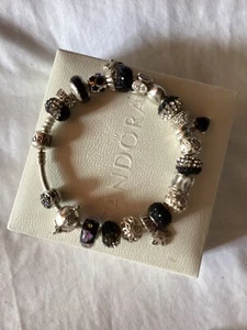 original ๐ on top of O in clip on pandora bracelet with 23 charm stamped 925 - Picture 1 of 12