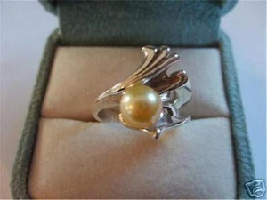 Anillo solitario de plata esterlina de 7 mm de colección genuino cultivado - Imagen 1 de 9