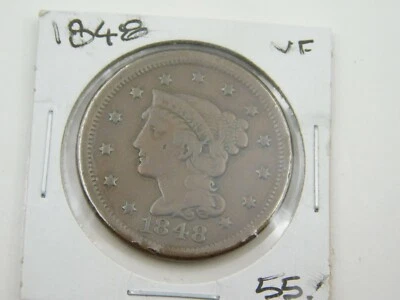 1848 Large Cent Very Fine (520) - Image 1 of 3