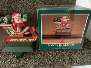 MIDWEST XMAS BABBO NATALE IN SLITTA GHISA APPENDIABITI CALZA NATALE CON SCATOLA - Foto 1 di 2