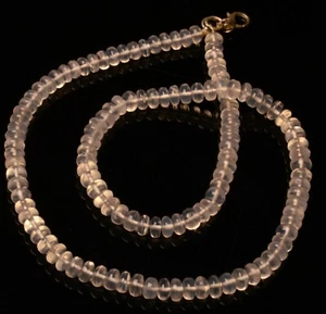 Natürlicher Eisquarz Edelstein 4 bis 6 mm Glatt Rondell Form Perlen 16,5" Halskette - Bild 1 von 7