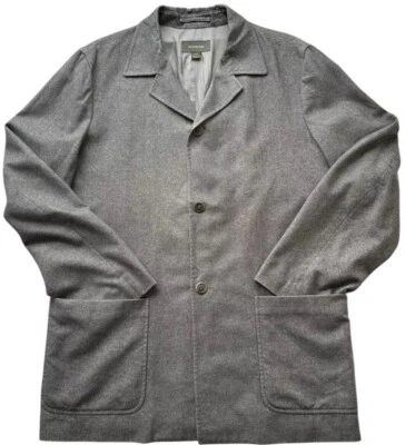 Ermenegildo Zegna Jacket Mens XLarge Grey Cashmere Silk 3-Button Single Breasted - Image 1 of 4