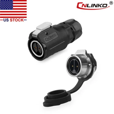 2 Pin M16 Size Power Circular Connector Female Plug & Male Socket Outdoor IP67 - Image 1 of 4