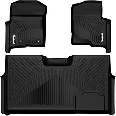 OEDRO Floor Mats for 2010-2014 Ford F-150 F150 Super Crew Cab Black TPE Liners - Image 1 of 4
