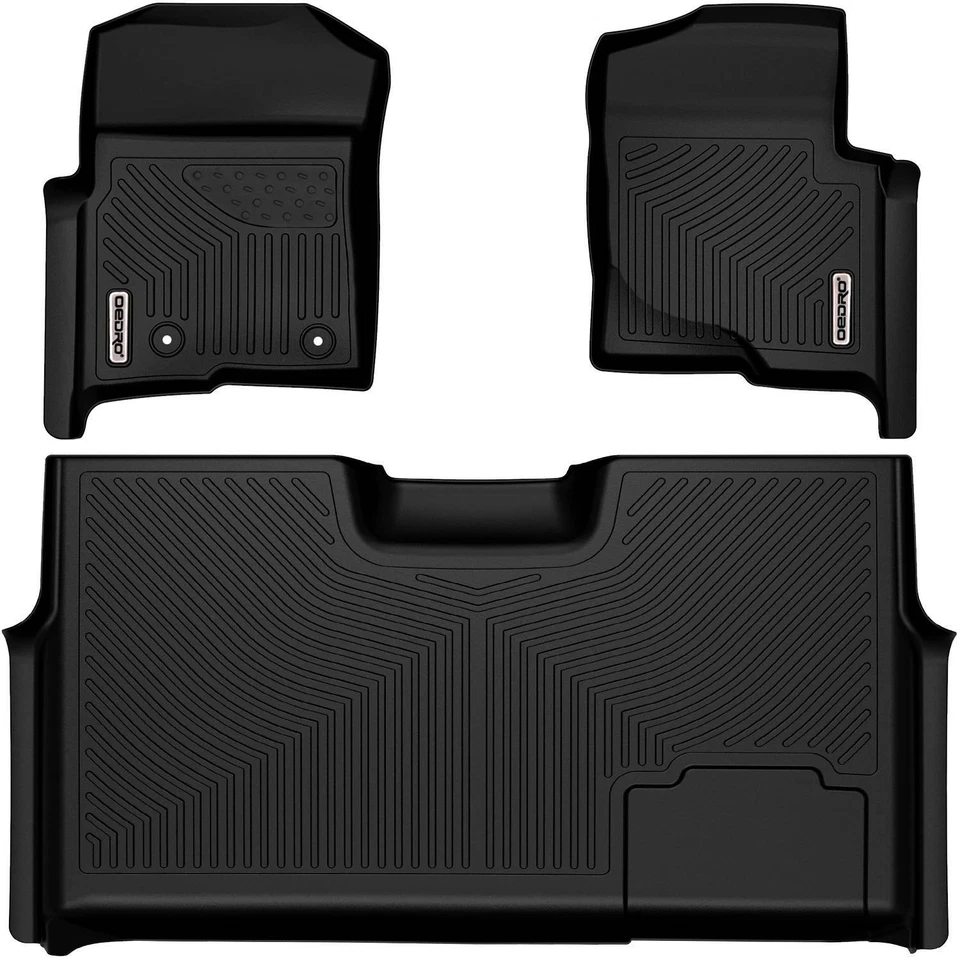 OEDRO Floor Mats for 2010-2014 Ford F-150 F150 Super Crew Cab Black TPE Liners Foto 1 de 4