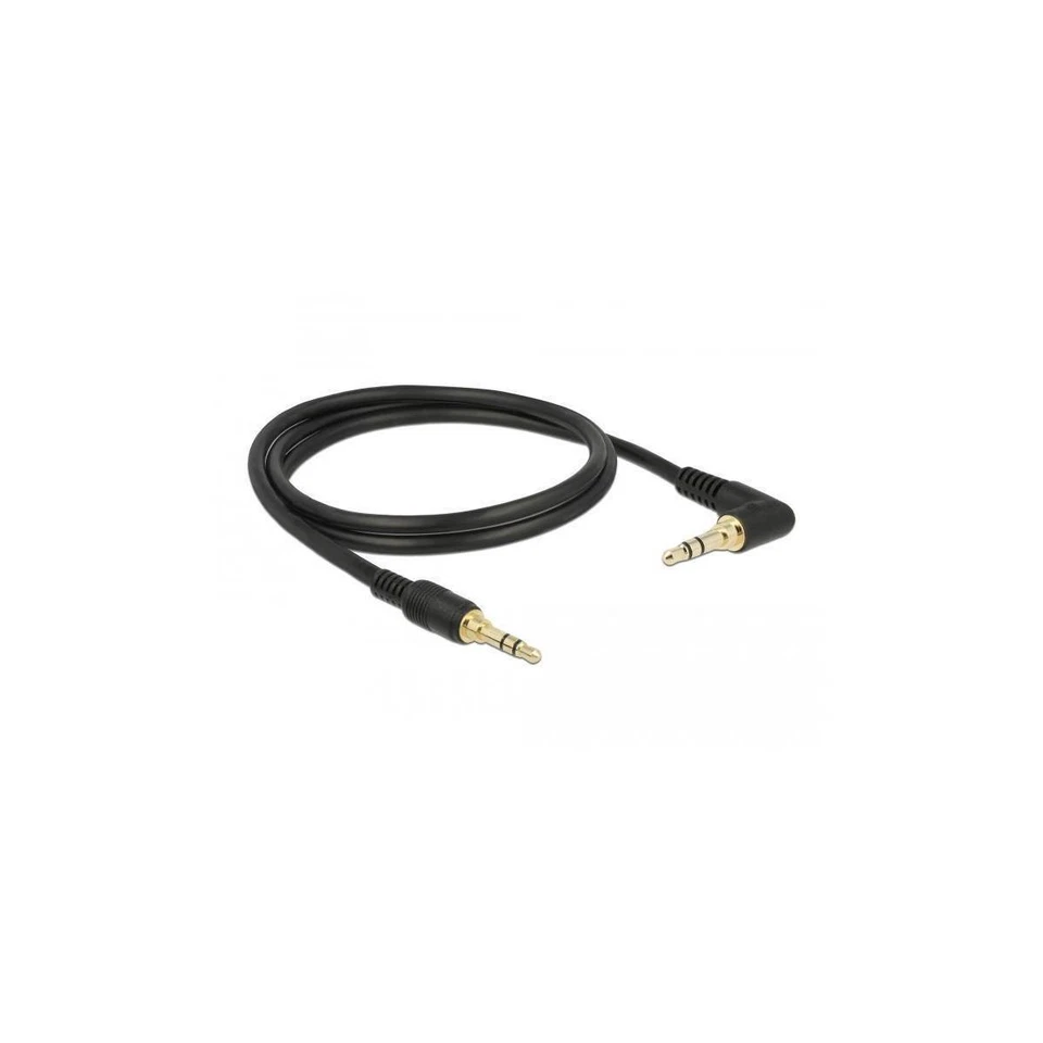 85566 - Klinkenkabel 3,5 mm 3 Pin Stecker > Stecker gewinkelt 1 m schwarz - Bild 1 von 1