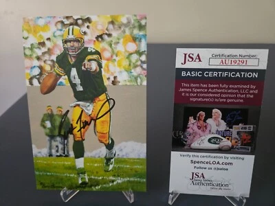 Tarjeta artística firmada por Brett Favre de la corte 2016 Goal Line GLAC - #/5.000 - CERTIFICADO DE AUTENTICIDAD JSA con HOLO Foto 1 de 2