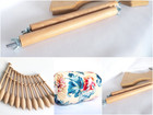 Bobbin Lace Kit Set, Bolster Pillow, Wooden Bobbins and Stand Beginners Friendly
