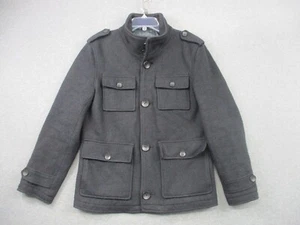 Guess Military Jacket Small Adult Gray Black Coat Buttons - Picture 1 of 15