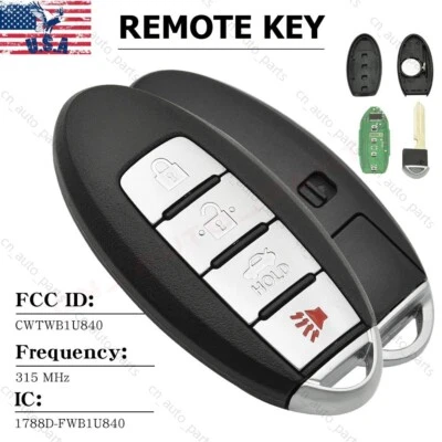 For Nissan Sentra Versa 2013 2014 2015 2016 2017 2018 Remote Car Key Fob 4B - Image 1 of 4