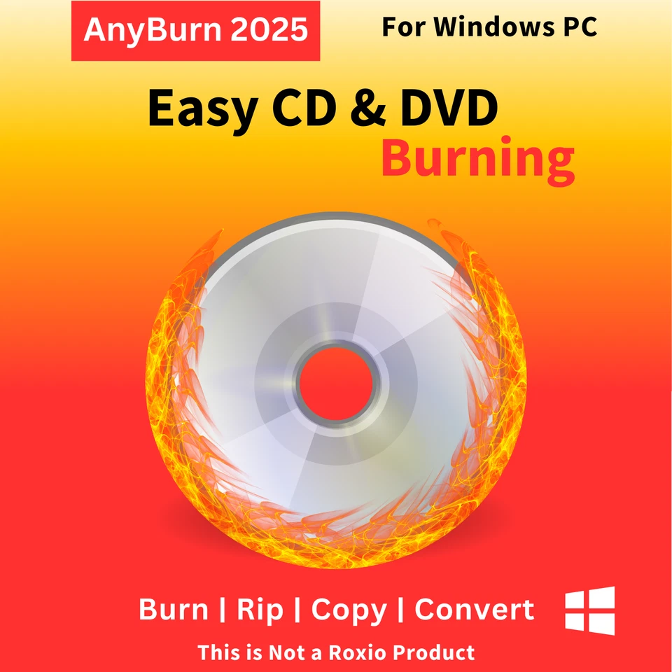 AnyBurn 2025 CD & DVD Burning Software ~ Iso File / Writing on CD-ROM ~ V 6.4 - Image 1 of 4