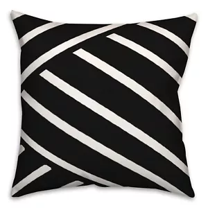 Creative Products Black Herringbone 18 x 18 Indoor / Outdoor Pillow - Picture 1 of 3