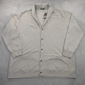 Polo Ralph Lauren Shawl Collar Cardigan 4XLT Big & Tall READ Sweatshirt Gray - Picture 1 of 11