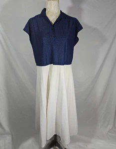 Vintage Pokadot Shirt Waist Day Dress Size Medium - Bild 1 von 5
