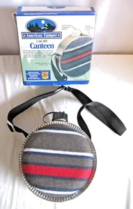 Blanket Covered Round Desert 2 Quart Canteen & Strap by American Camper - Picture 1 of 10