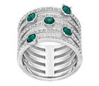 Swarovski Creativity Wide Green & Clear Crystals Womens Ring Size 7/55 - 5166809