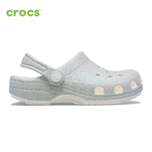 NEW CROCS TODDLER CLASSIC IRIDESCENT GLITTER CLOG 210985 White - Picture 1 of 7