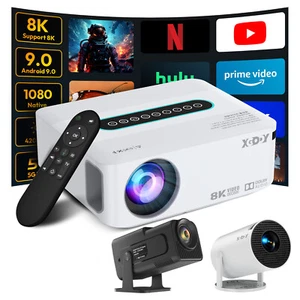8K Portable Projector Bluetooth Cinema 65000 Lumens Home Movie 5G WiFi Projector - Picture 1 of 61
