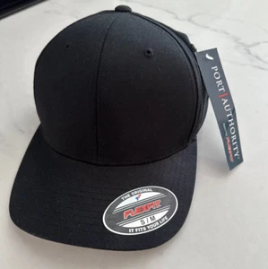 Port Authority C813 The Original Flexfit Cotton Twill Hat Ball Cap Black S/M - Picture 1 of 9