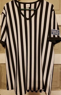Camisa para hombre Samuel Adams árbitro cuello en V talla XL negra blanca a rayas suave nueva sin etiquetas. Foto 1 de 4