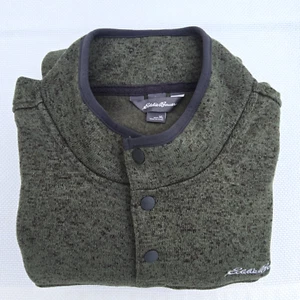 Eddie Bauer Radiator Fleece Pullover Men’s XL Army Green Snap Mock 1326578 - Picture 1 of 10