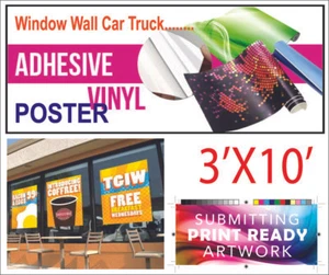 3' x 10' Adesivo Personalizzato Vinile Poster Finestra Parete Auto Camion Insegna 36inchX120inch - Foto 1 di 1
