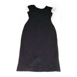 Saba Black Wool Blend Work Dress Size 8 XS Pinstripe Below-Knee Business EUC - Picture 1 of 7