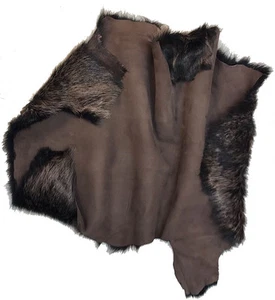 Brown Gold Sheepskin Toscana Gold Tip Lambskin Clothing, Garments, Collars, - Picture 1 of 2