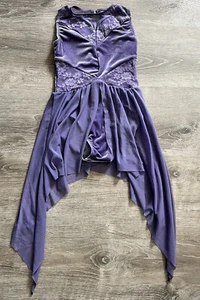 Weissman Child’s Dance Costume Recital Dancewear Purple Lace Size IC 7/8 - Picture 1 of 5