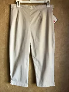 NEU MIT ETIKETT BILL BLASS JEANS Gr. 12 oder M Damen CROPPED HOSE CAPRI STRETCH ELFENBEIN - Bild 1 von 7