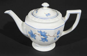 Rosenthal Porzellan Teekanne mit Deckel Maria blaue Linie & Blumenmuster - Bild 1 von 7