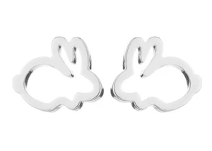 Neu mit Etikett Silber Hase Kaninchen Ohrstecker ~ Modeschmuck ~ Statement Ohrringe - Bild 1 von 1
