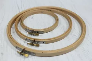 Wooden Embroidery and Cross Stitch Hoop Ring 4 6 & 8 inch Pack of 3 Hoops - Picture 1 of 7