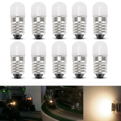 10 Pack of Warm White #1447 18 volt SCREW BASE LED BULBs Light for Lionel Trains - Image 1 of 4