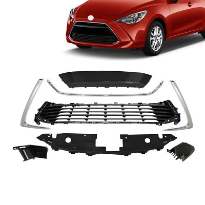 Front Bumper Grille Assembly +Inner Support +Moldings For Toyota Yaris IA 17-18 Foto 1 de 4