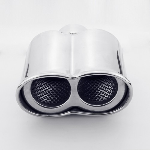 2.25" Inlet Twin 2.75 In Out 8.6" Long Round Rolled Stainless Steel Exhaust Tip - Foto 10