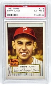 1952 Topps #213 Nippy Jones PSA 6 EX-MT - Picture 1 of 2