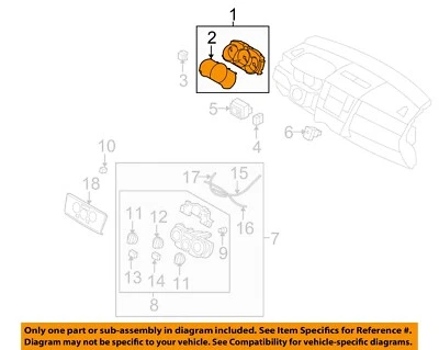 Used Speedometer Gauge fits: 2010 Nissan Versa cluster MPH AT w/o CVT 1.8L w/o v - Image 1 of 3